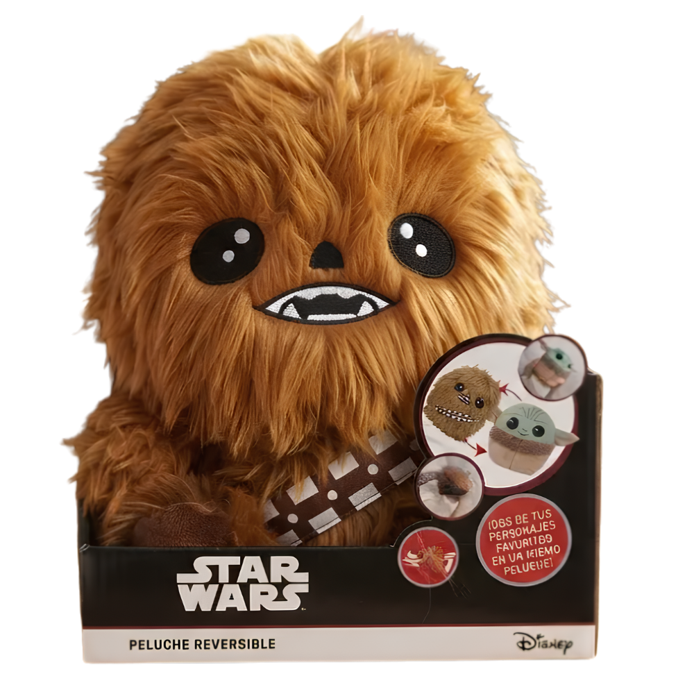 PELUCHE REVERSIBLE 2 EN 1 CHEWBACCA Y GROGU
